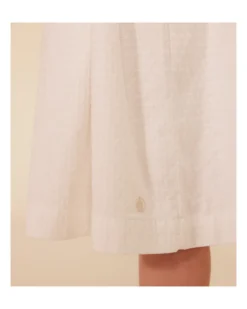 Vestito senza Maniche - Bianco - 100% Cotone Lavorato